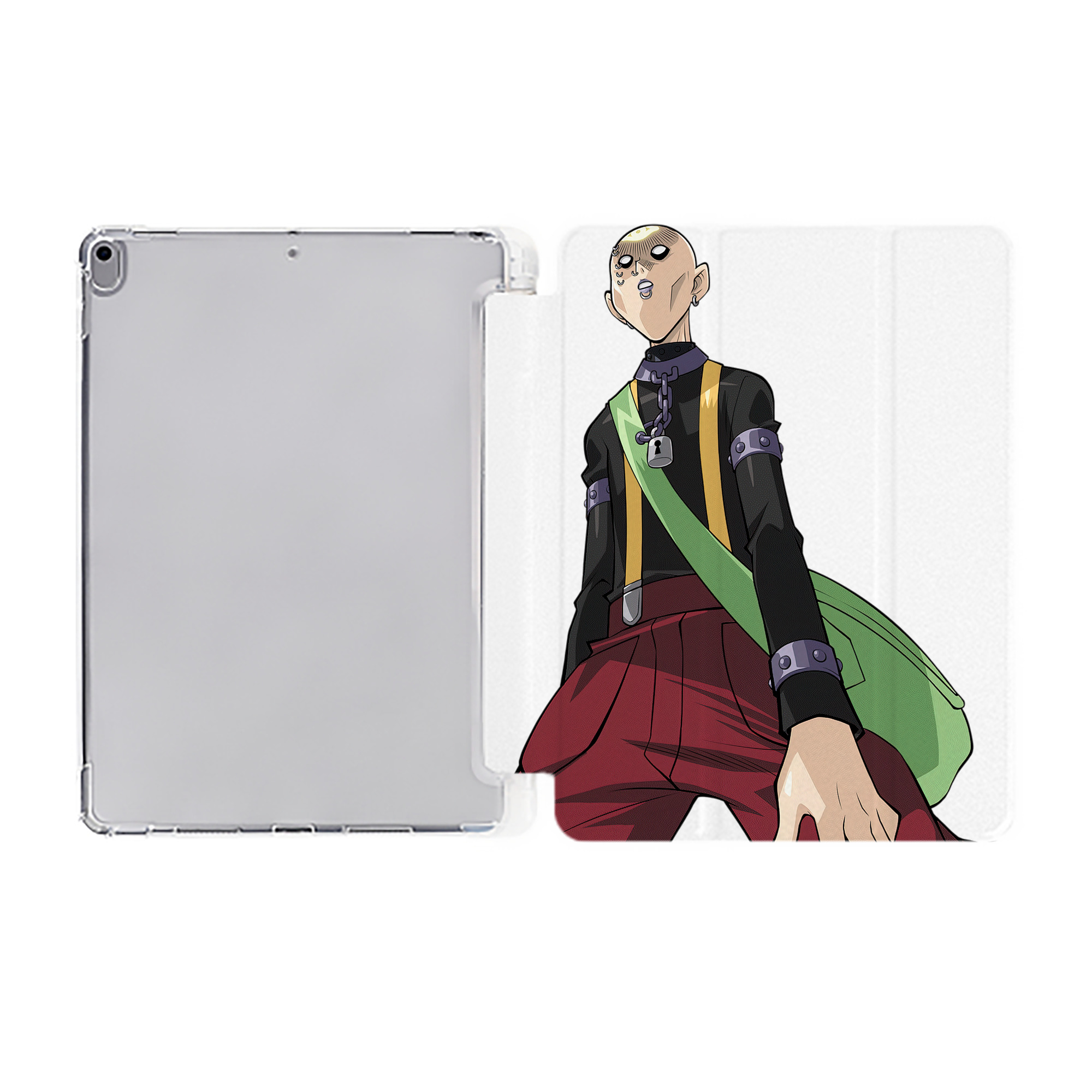（画像用） 遊☆戯☆王 Yu-Gi-Oh! IPad ケース ペン収納付き 三つ折りスタンド PUレザー×シリコン 対応機種9.5/10.5/10.9インチ